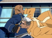 Basque Asesinado por Cicatriz en el Anime del 2003