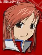 Close-up of Cony's head. Note that part of her shirt collar is miscoloured, being red instead of white