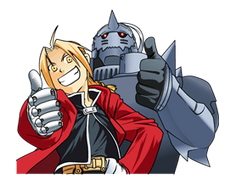 Elric Brothers' LINE Stickers based on the original manga.