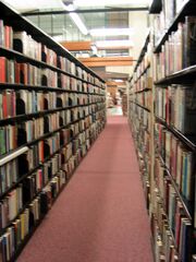 Library book shelves