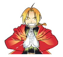 Edward's LINE Sticker from FULLMETAL ALCHEMIST (Manga) released on 2013 (non-animated version).