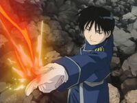 Roy Mustang using flame alchamy