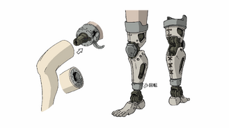 Edward's leg prosthesis in the movie.