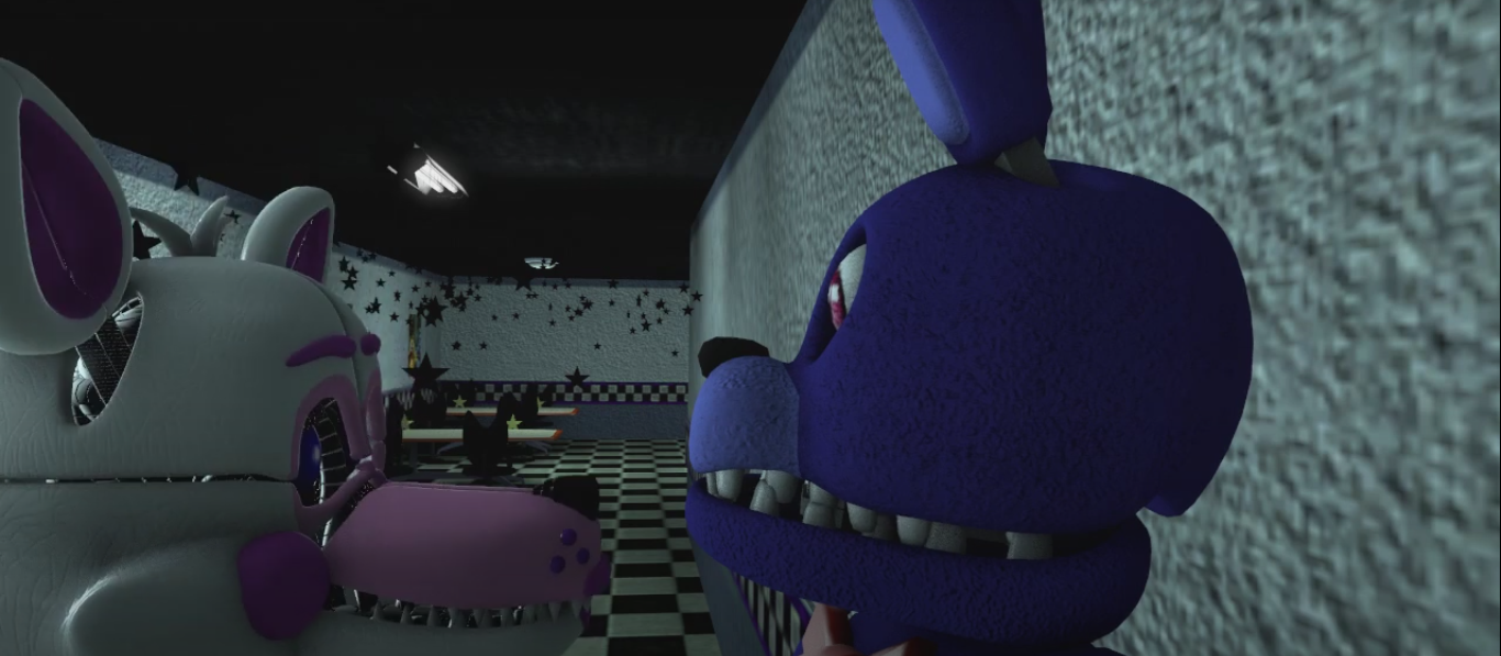 According to FNAF 2 there was a location with these characters with foxy  being replaced with Funtime foxy being put in the parts and service  alongside springbonnie, this location was possibly the