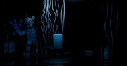 Funtime Freddy and Bon-Bon hiding behind some wires, phase 4.