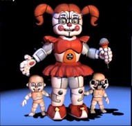 Bidybab's as seen with Circus Baby from the Extra menu.