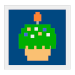 The green cupcake icon, before it's collected.