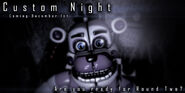 Funtime Freddy in the Private Room, for the second teaser for Custom Night.