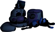 The remains of Funtime Freddy and Bon-Bon on the floor of the Scooping Room.