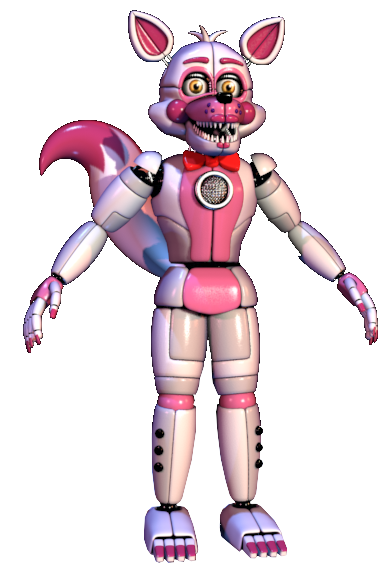 250139 - safe, artist:serendpippertyy, funtime foxy (fnaf), lolbit (fnaf),  mangle (fnaf), animatronic, canine, fictional species, fox, mammal, robot,  five nights at freddy's, bigender, black sclera, border, bow, bow tie,  clothes, colored sclera