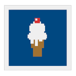 The ice cream icon, before it's collected. Only appears when you feed all of the children.