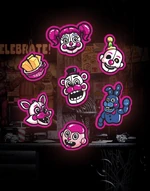 Bidybab on the sticker sheet alongside the other animatronics