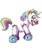 This is a Cutout of Stanley, Charlie’s little Decayed Unicorn from the Book Series. He has made an appearance in The Silver Eyes on his track working just fine, and in The Twisted Ones when he is ripped off his track.