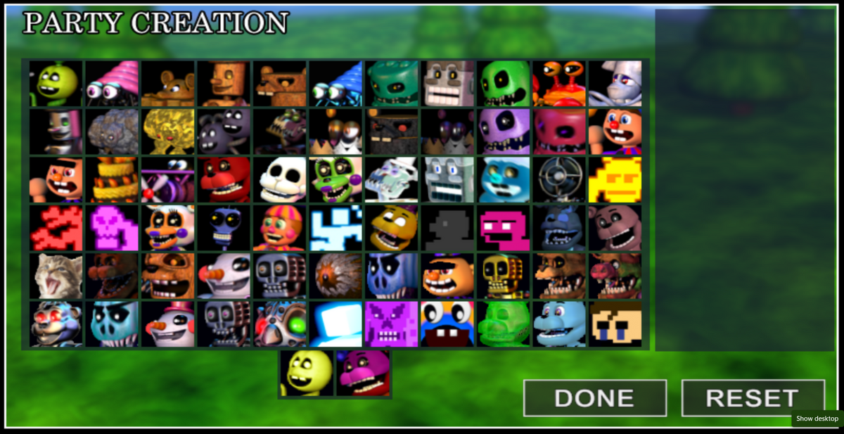 FNAF WORLD ALL CHARACTERS, FNAF WORLD ALL ANIMATRONICS