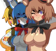 The second pose of the main 3 on the Main Menu (FNiA2)