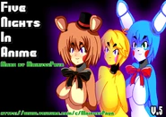 Freddy Fazbear, Bonnie, and Chica on the main menu (FNiA)