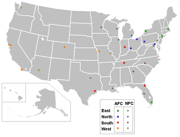 - NFL map index 2011