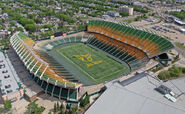 Aerial view of Commonwealth Stadium in June 2021