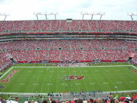 08 NOV 2009: 1979 Tampa Bay Buccaneer David Lewis wearing the old jersey  during the game between the Green Bay Packers and the Tampa Bay Buccaneers  at Raymond James Stadium in Tampa