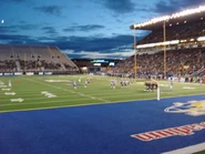 Blue Bombers Game at Canad Inns Stadium with temporary seating set up in the endzone for the 2006 Grey Cup