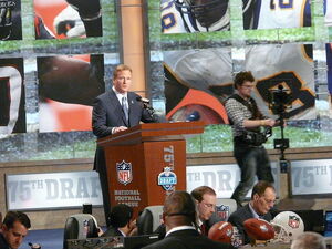 Commissioner Goodell at the 2010 NFL Draft podium