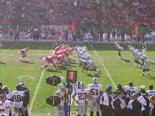 An American football game between the Kansas City Chiefs and Oakland Raiders