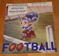 Nov 6 1949 AAFC Football Program Buffalo Bills at Brooklyn/ New York  Yankees VGE