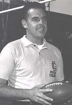 A photo of Otto Graham in 1959 while serving as football coach at the U.S. Coast Guard Academy.