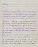 Lisa's letter to Danny after he broke up with her