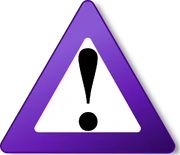 Warning triangle purple