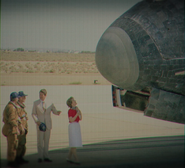 Ronald & Nandy Reagan visit the first Space Shuttle