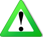 Warning triangle green