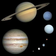Planets to scale (no caption)