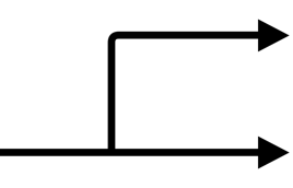 Diverging arrows