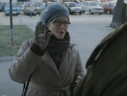 Margo at Artem's kiosk