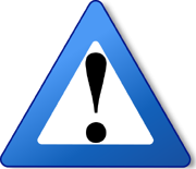 Warning triangle blue
