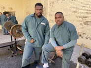 50 Cent and HaHa Davis on set