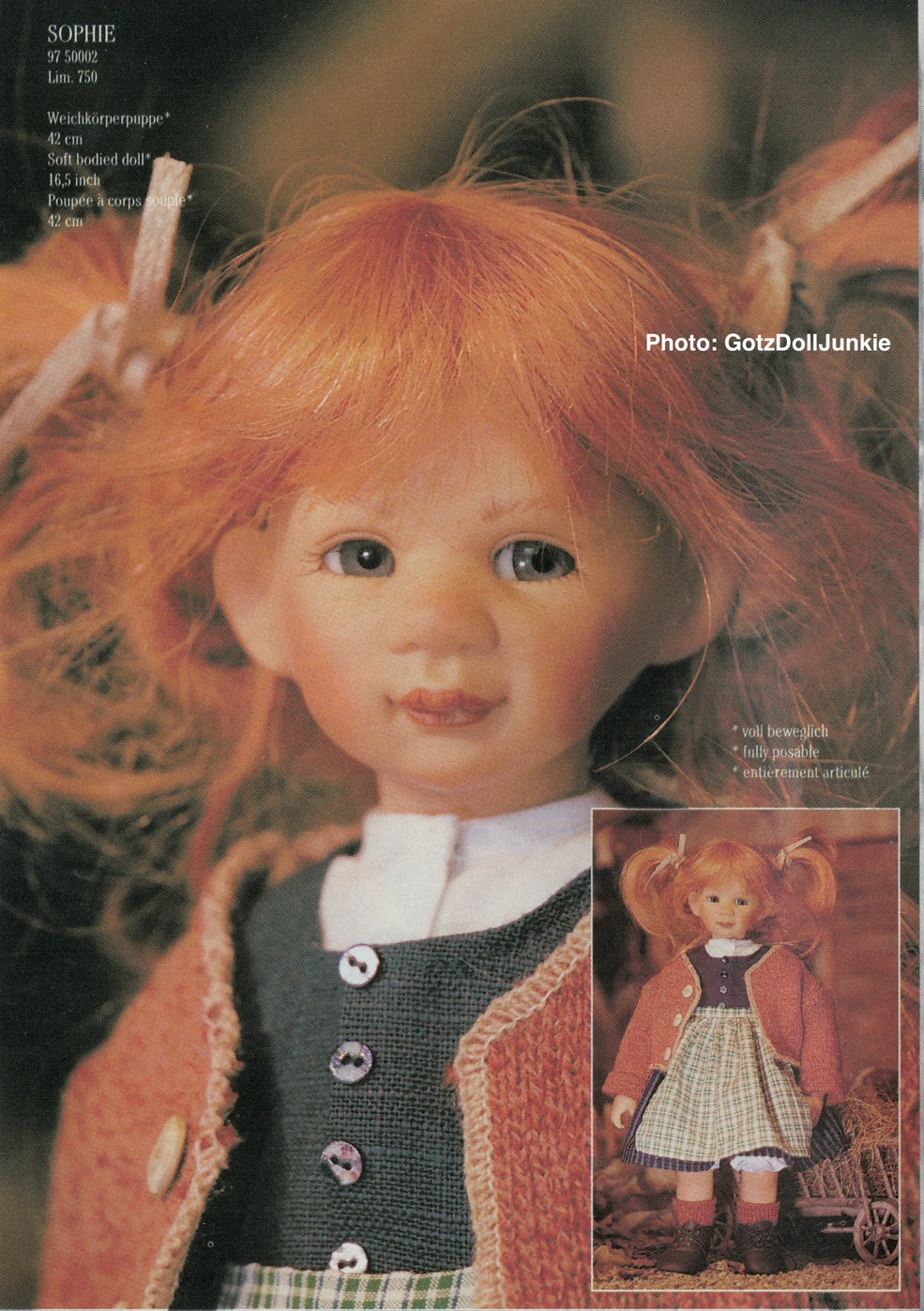 1997 SOPHIE - Gotz Artist Doll Designed by SUSI EIMER - 97 50002