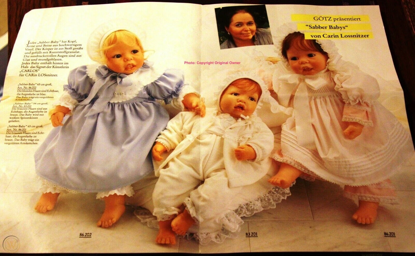 1989 LUANE - Gotz Artist Doll Designed by CARIN LOSSNITZER - 86201