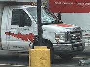 The 2016-2018 Ford E-350 Cutaway Van Exterior shown in Oxford White equipped with the High-Series Exterior Upgrade package with 16" x 6" White-Painted Steel Wheels