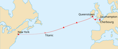 Route of Titanic