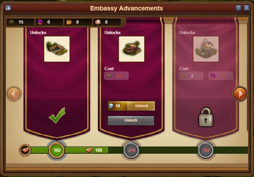 Embassy Advancements window