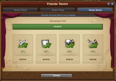 Tavern boosts without ads