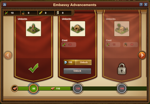 Embassy Advancements window