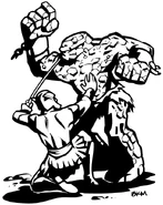 BAM - Manual - Warrior Stone Golem.jpg (85 KB) Artwork of a warrior and stone golem from the Instruction Manual.