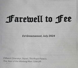 Farewell to Fee