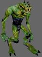 A green Slaad from the game editor of Neverwinter Nights.
