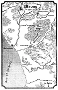 The map of the Sword Coast North from the novel.