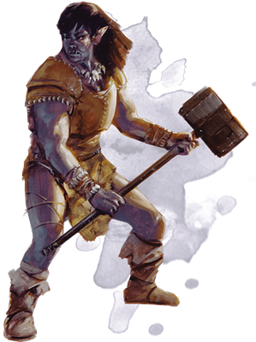 half orc barbarian hammer