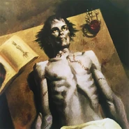 A flesh golem in the process of being animated.